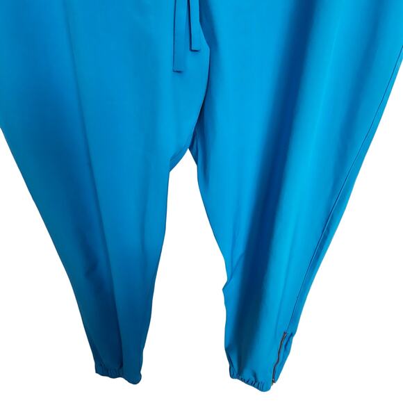 Albion Blue Athletic Pants Crop Ankle Zip Drawstring Waist Women M Pockets - Picture 3 of 8